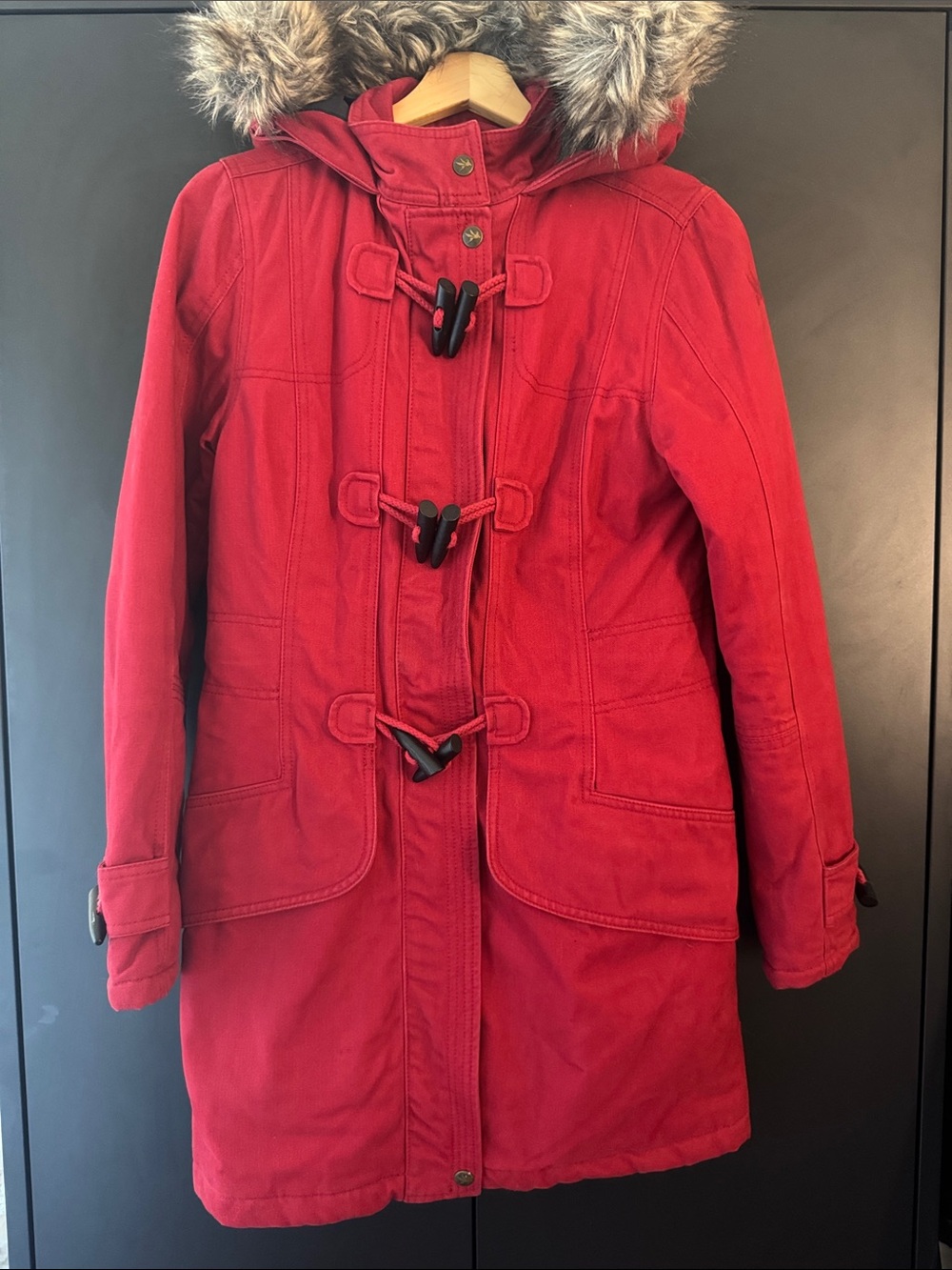 Spiewak Women's Toggle Parka Coat with Faux-Fur Hood